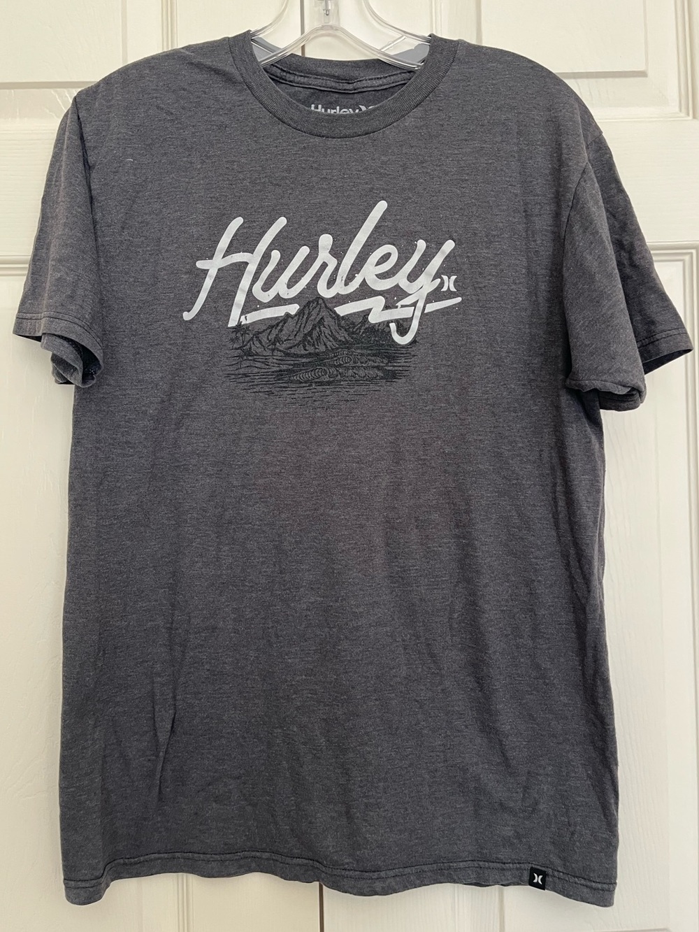Hurley Charcoal Short-Sleeve Tee with Mountain Graphic